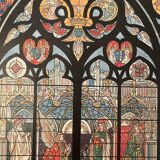 Lithograph engraving on stained glass windows (Tournai Cathedral) from 1897