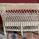 Outdoor White Rattan Sofa