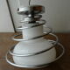 Ceiling light art deco metal chrome and opaline