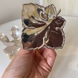 Set of 2 Silver Candle Holders - Tulip Shape on Vine Leaf