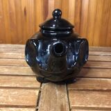 Old vintage black ceramic elephant shaped teapot #a474