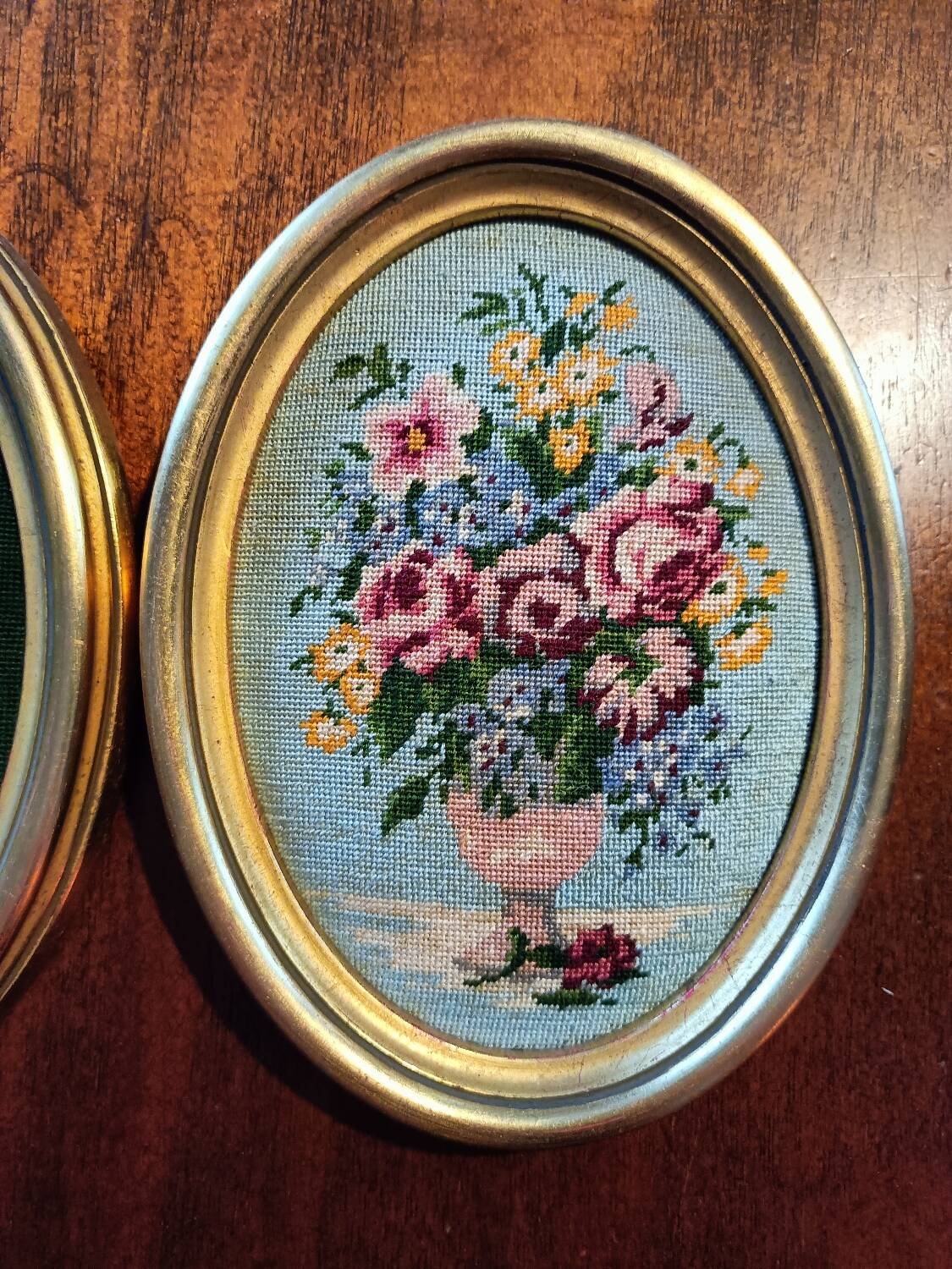 Pair of rose bouquet canvases