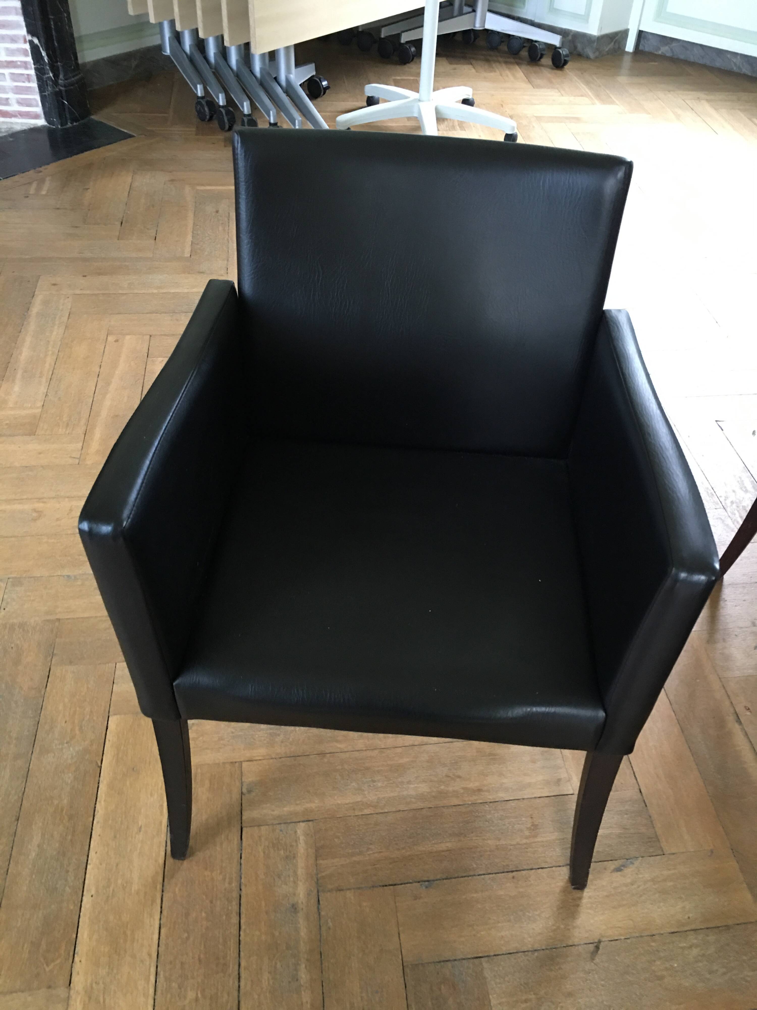Lot of 15 bistro tables and 15 chairs.