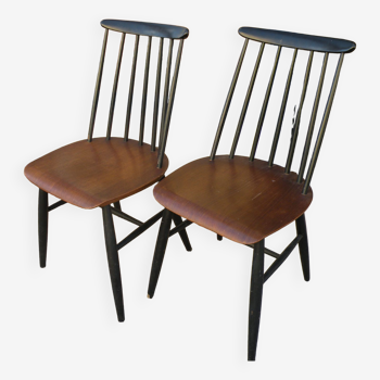 Pair of Scandinavian "stol kamnik" chairs 1960 period label on both