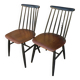 Paire de chaises scandinave " stol kamnik " 1960 étiquette d'époque sur les deux