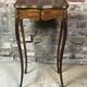 Side table Louis XV style curved in blond mahogany decorated bronze