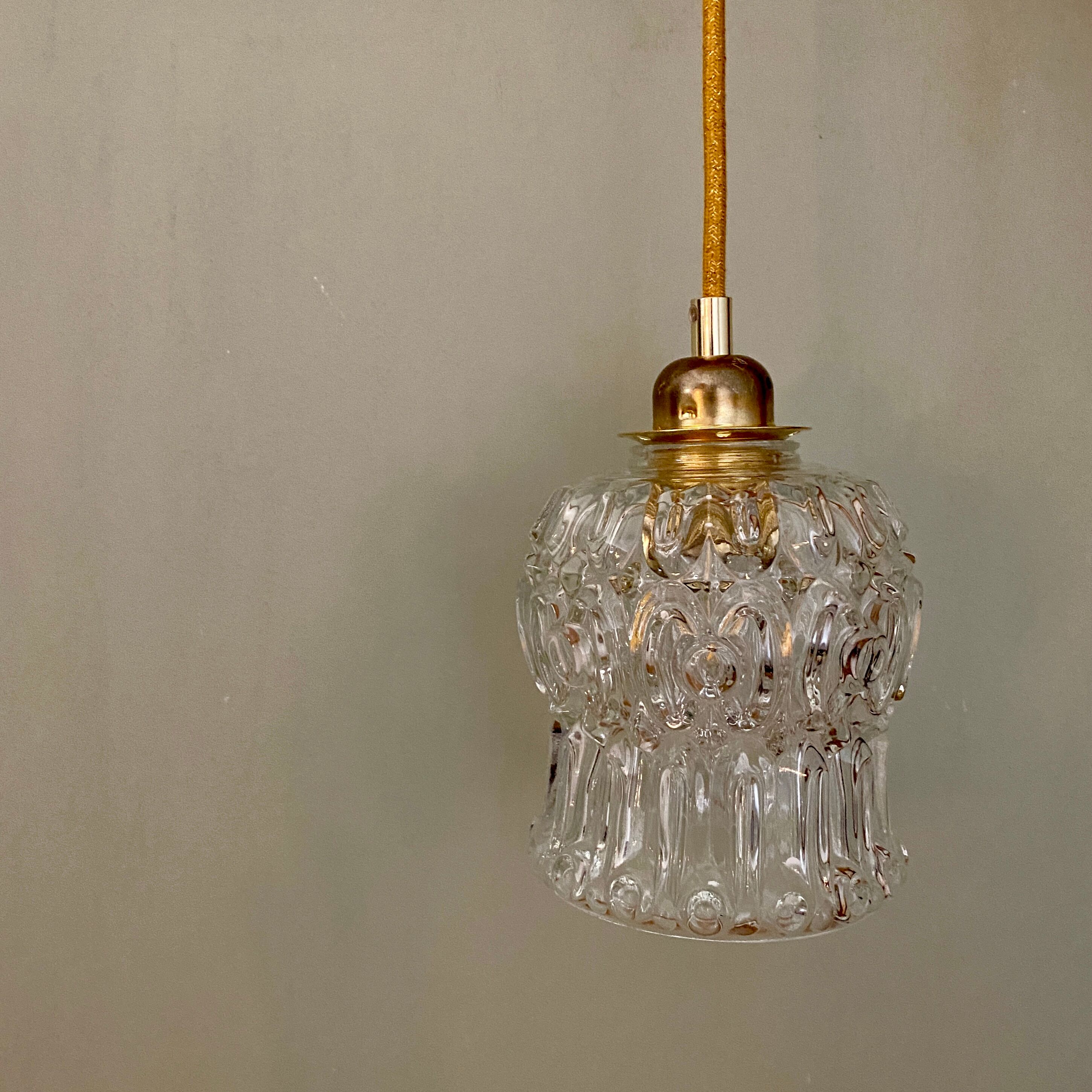 Vintage molded glass globe walker