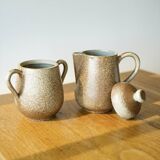 Stoneware pitcher & vase set