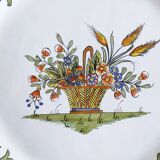 Rouen decorative plate with flower basket