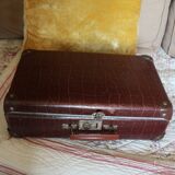 Vintage suitcase brown croco