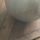 Vintage coffee table Italian design curved glass and travertine