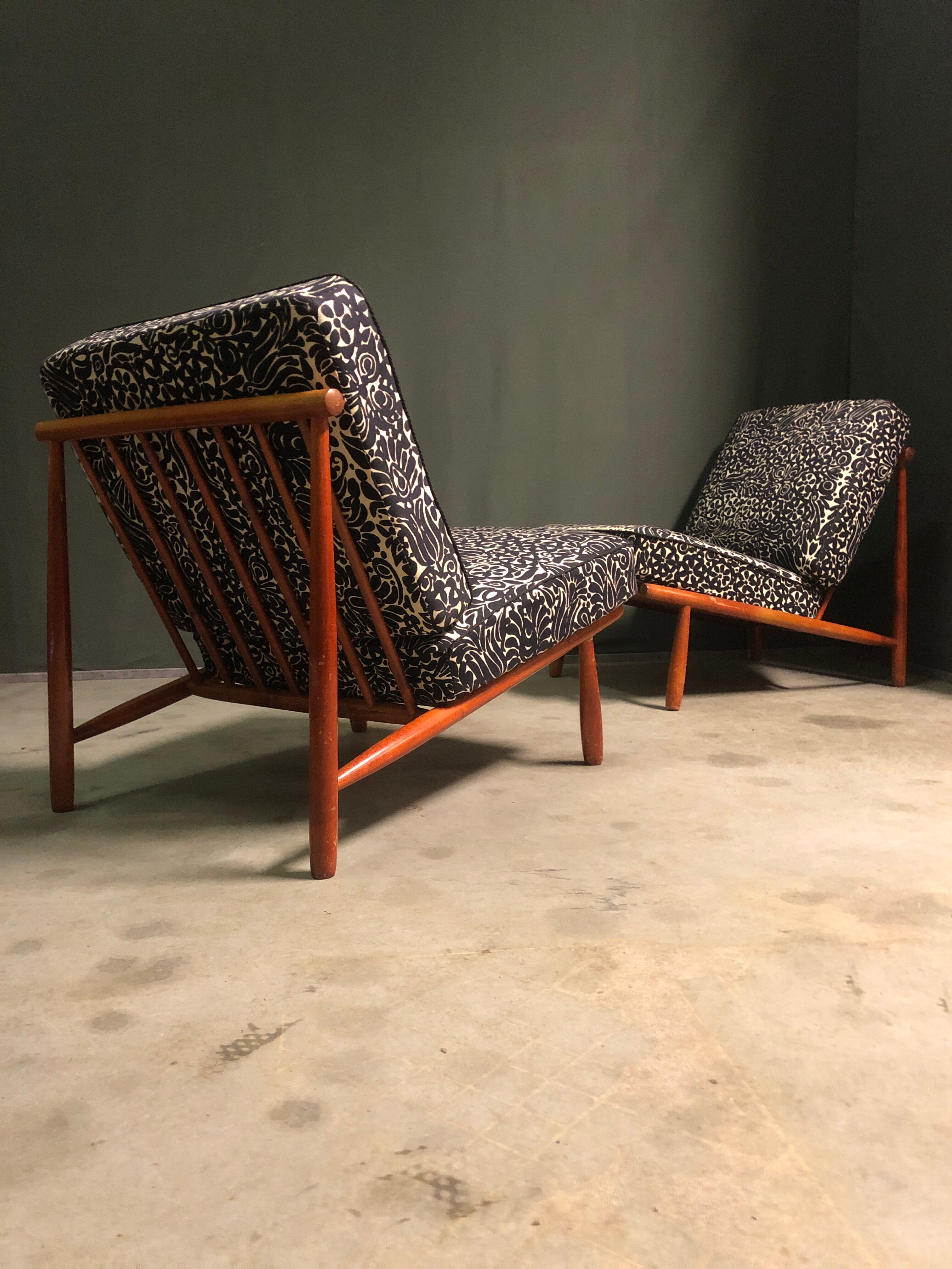 2 x Alf Svensson Domus 1 armchairs for Dux, 1950's