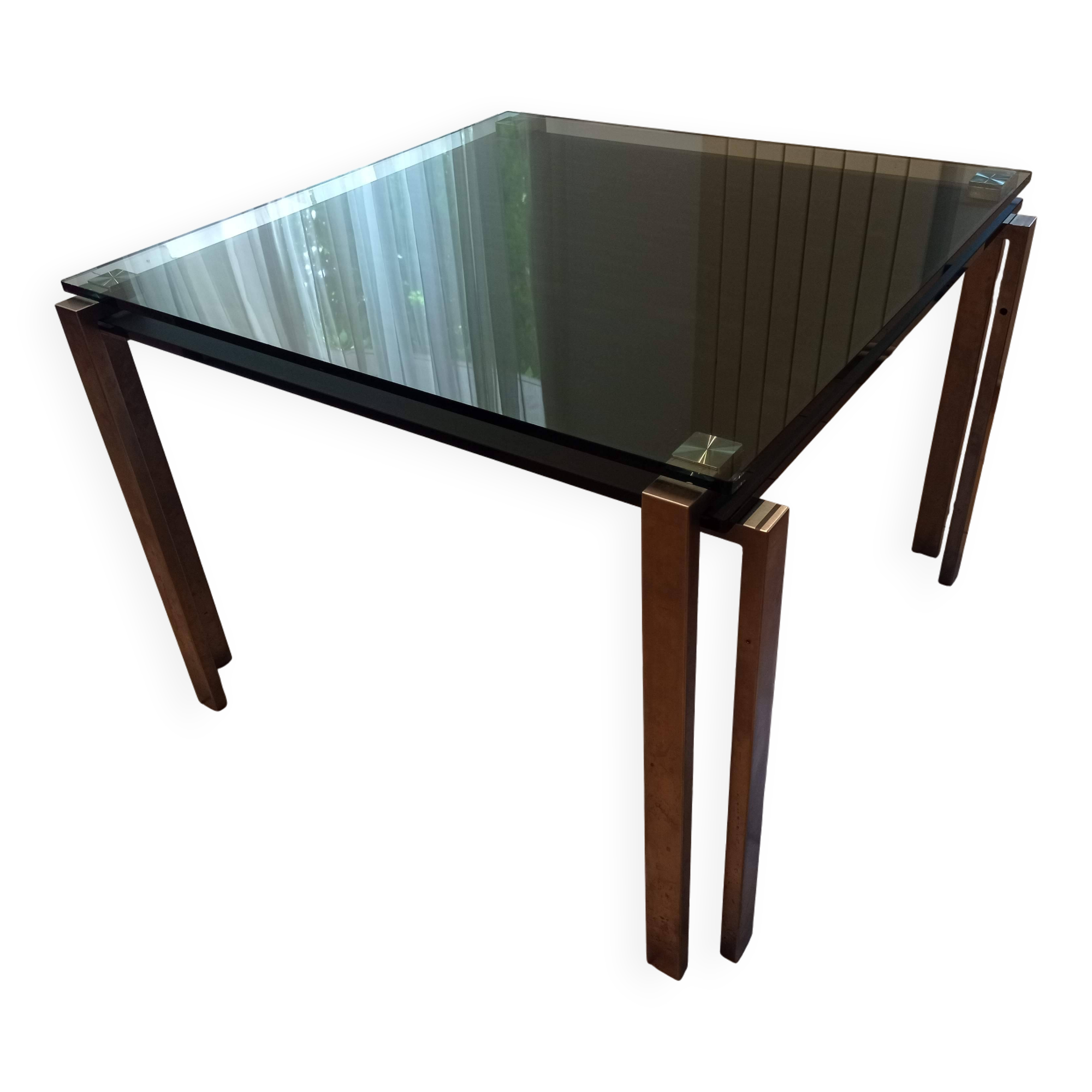 Set of 2 Jean Nouvel designer tables – Model 1=2 (Transparent & black glass)