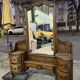 Old psyche dressing table in solid oak