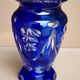 Cobalt blue crystal vase, Czechoslovakia