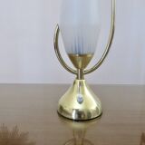 Lampe en laiton doré et verre royal lumière 1960