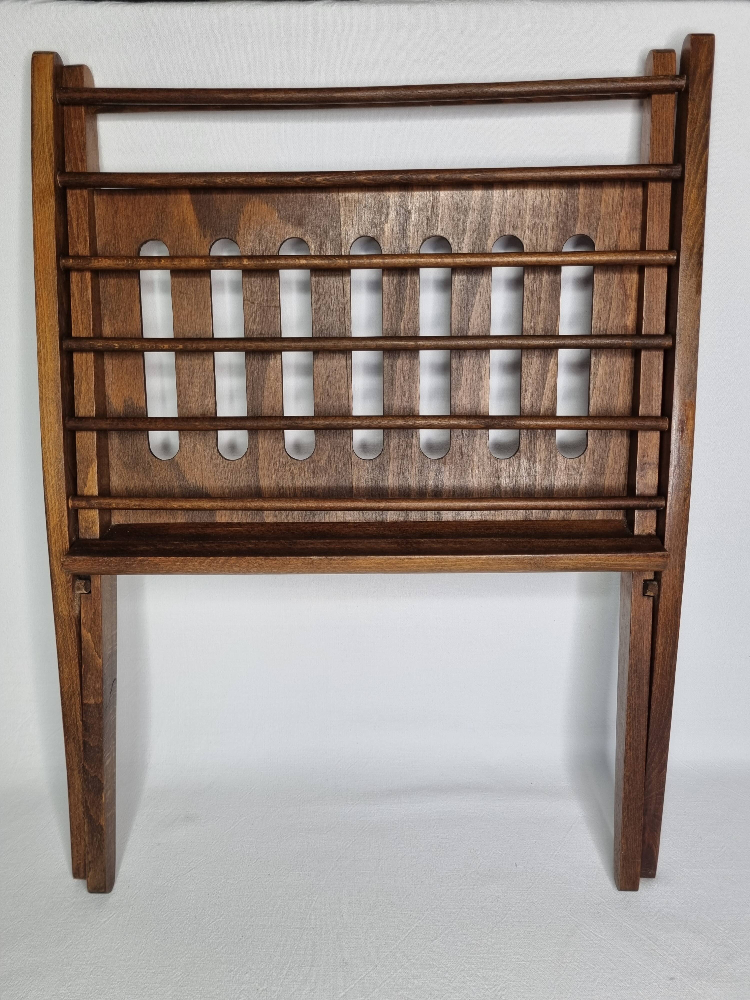 Folding wooden magazine rack by Cees Braakman for Pastoe, 1960s