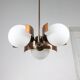 Vintage Italian Copper & Opaline Glass Chandelier