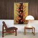 Polish kilim or wall rug with tree and blossoms motif from Cepelia, 1960s