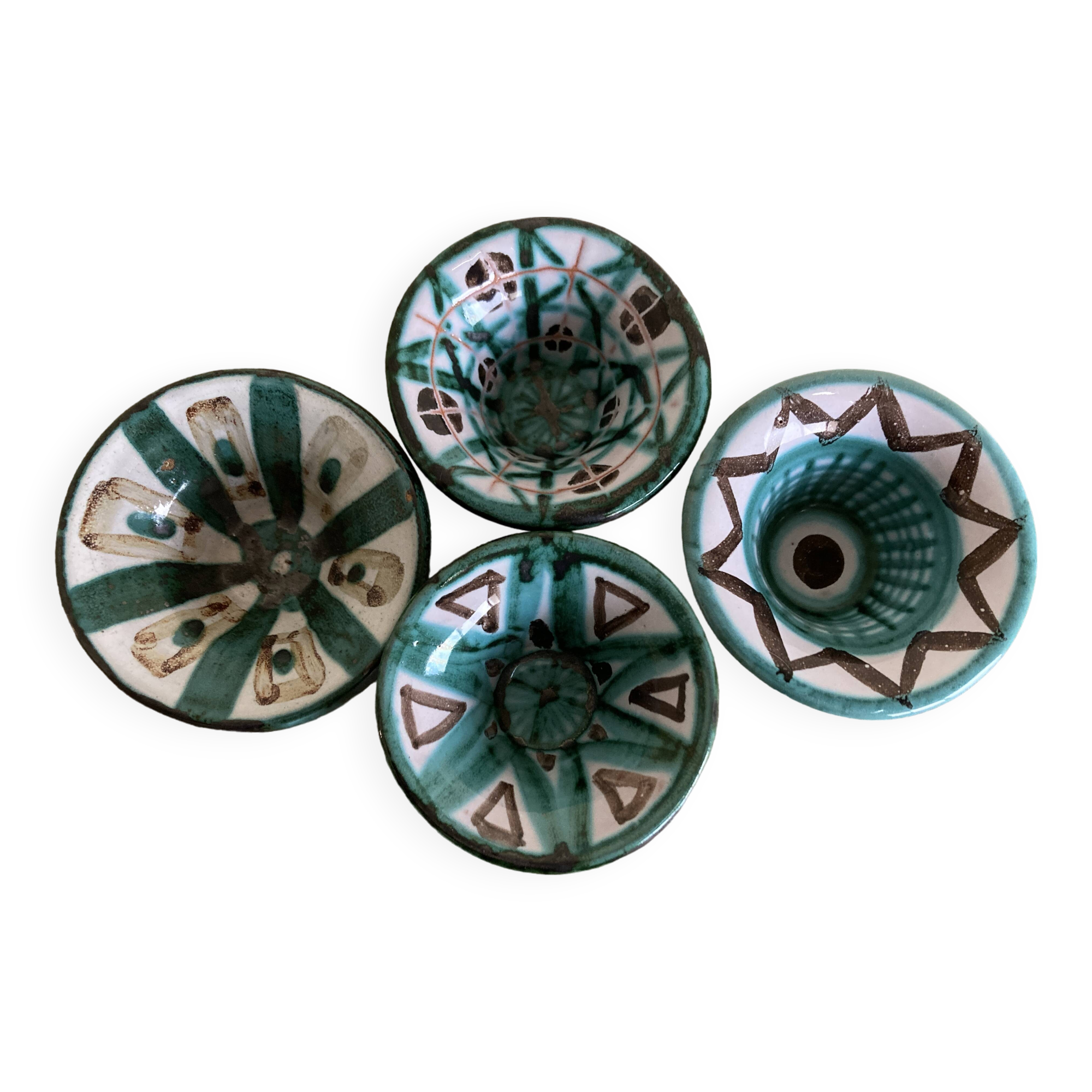 Set of 4 Robert Picault Vallauis 1960 cups