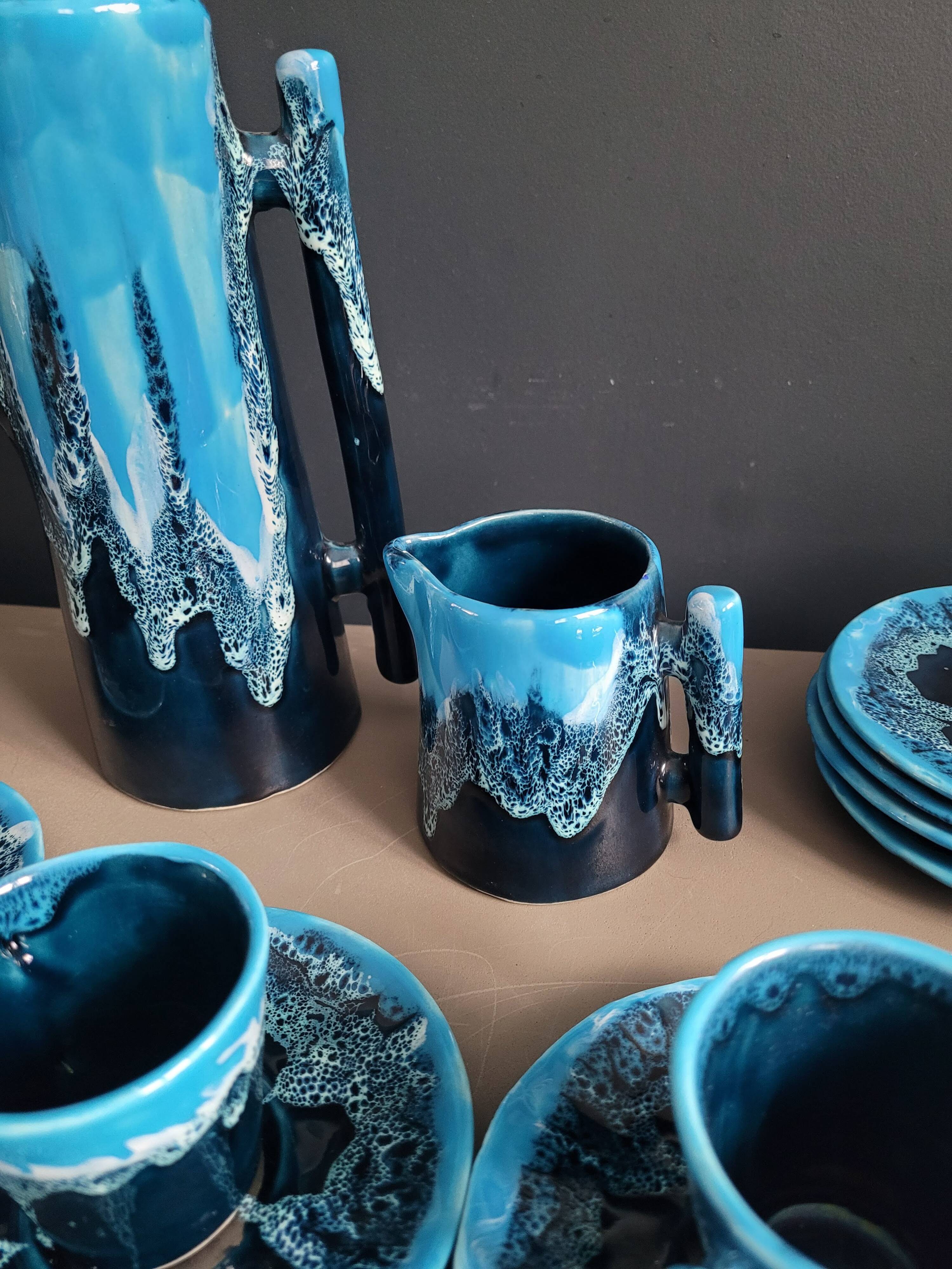 Vallauris blue coffee set - 22 pieces