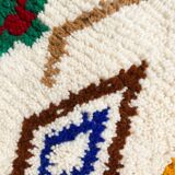 Moroccan berber carpet azilal ecru with multicolored patterns 180x101cm