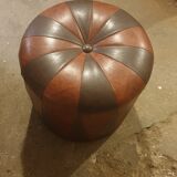 Vintage leather pouf
