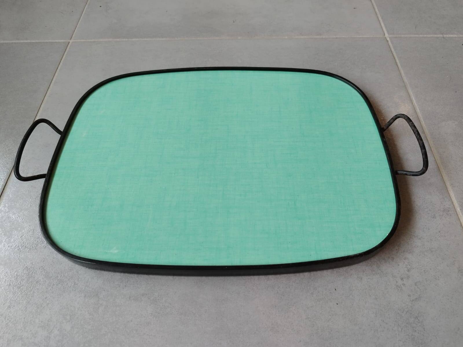 Vintage green formica tray