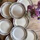 Set of 8 flat plates vintage model Cécile de HBCM
