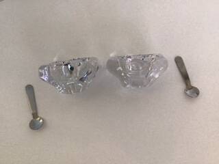 Crystal salt shakers daum