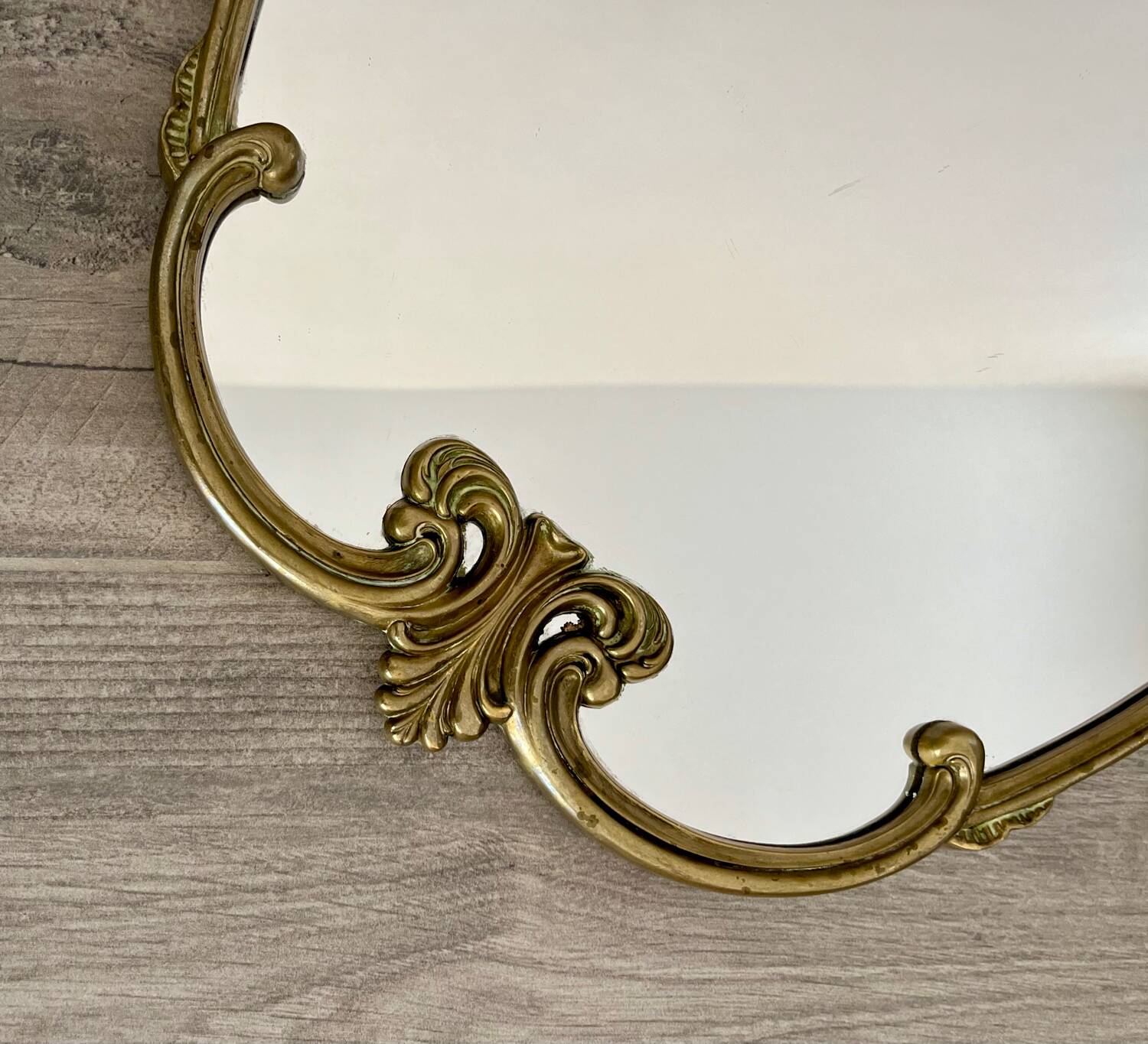 Vintage and rare gilt brass medallion/oblong/olave/rococo mirror