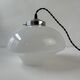 Pair of antique opaline pendant lights 24 cm vintage