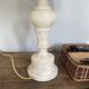 Alabaster lamp, 2m fabric cable, braided jute lampshade