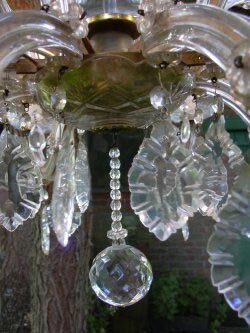 Old crystal chandelier, crystal chandelier
