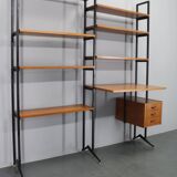 1970s Italian Teak Shelves Unit With Desk