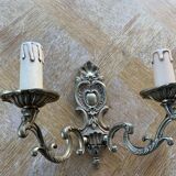 Wall lamp in gilded bronze baroque louis XV style vintage shell pattern