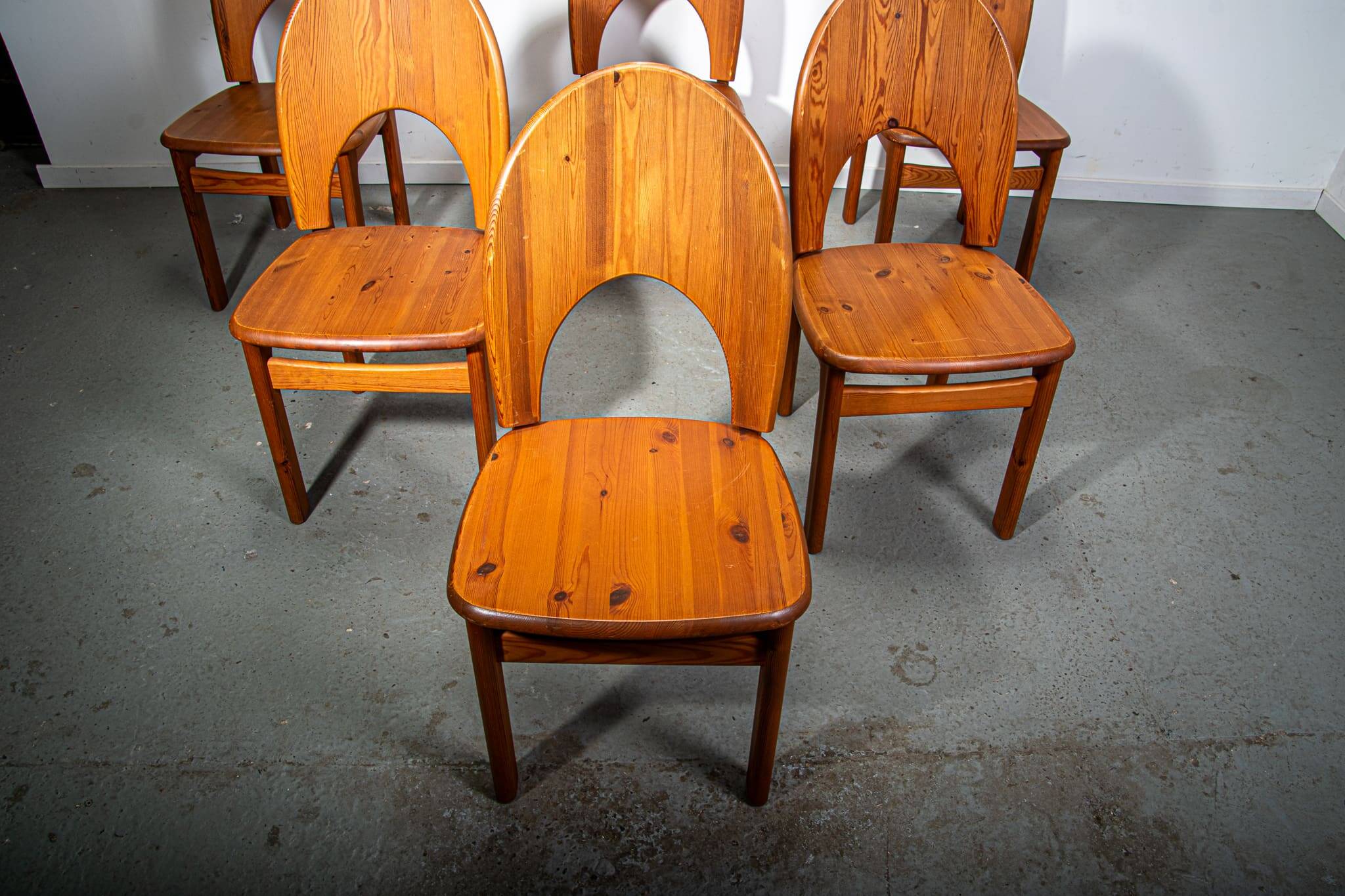 Ensemble de 6 chaises de salle à manger en pin par Ranier Daumiller