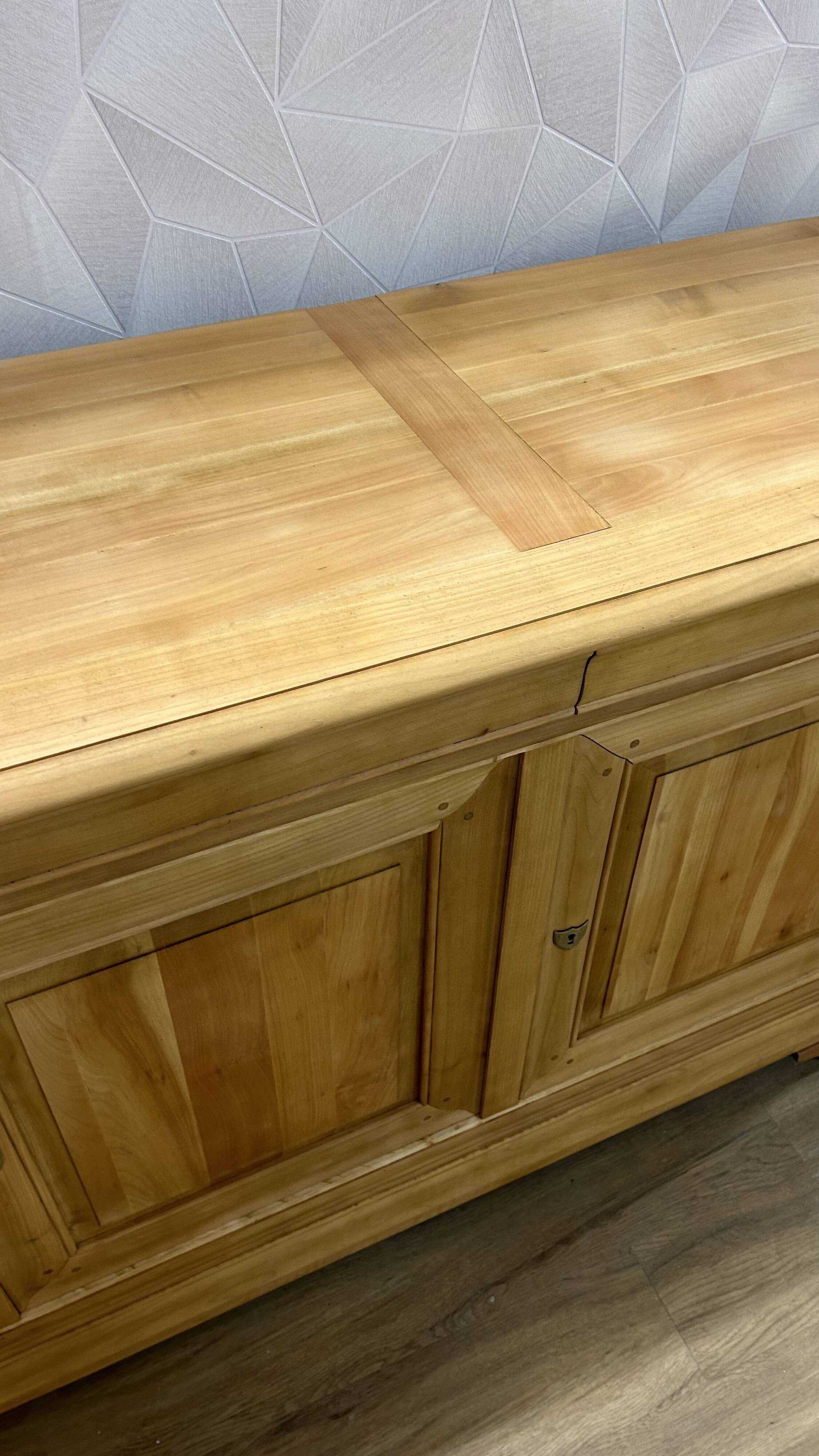 Louis Philippe 3-door buffet, airbrushed and glazed