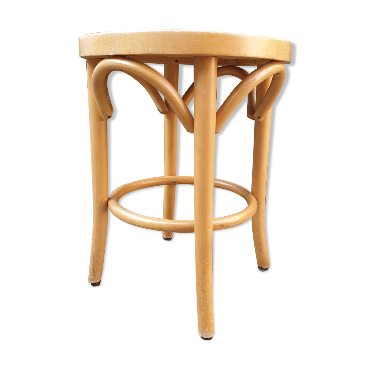 Wooden stool turned bistro style