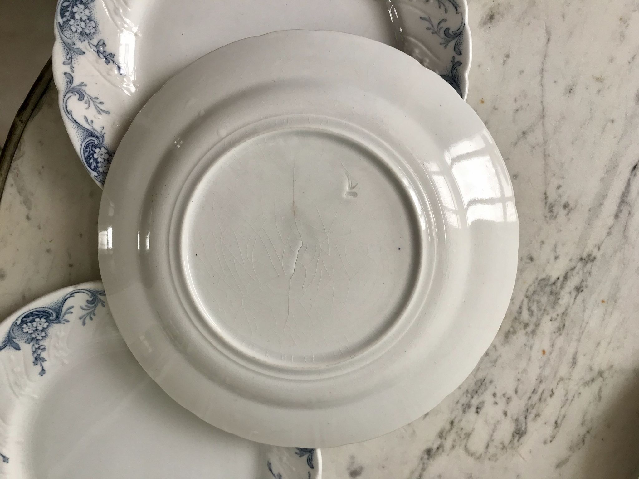 set of dessert plates in K&G Lunéville Iron Earth model "Angèle" late 19th century