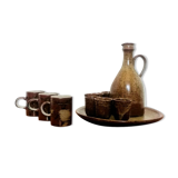 Service à liqueur en grès pyrité vers 1950
