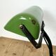 Lampe de banque vintage en émail vert, années 1950