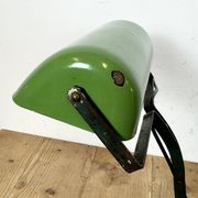 Vintage Green Enamel Bank Lamp, 1950s