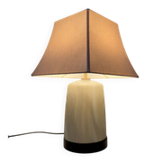 Murano glass table lamp Visa G Luce opaline modernist design from the 90s.