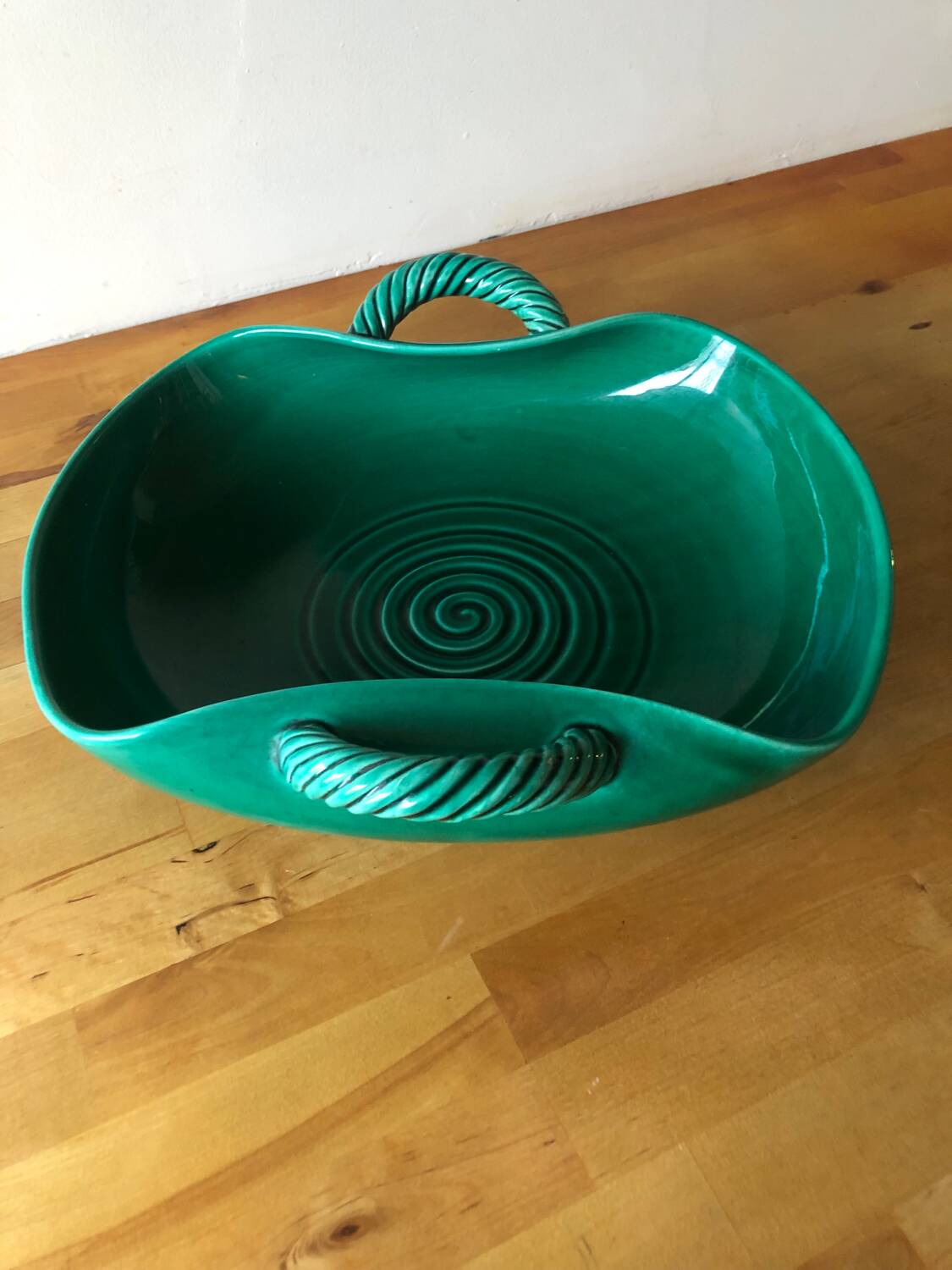 Large green ceramic cup Vallauris