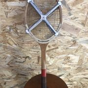Old tennis racket Slazenger wood metal protection zephyr vintage