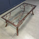 Vintage hand crafted wrought iron tree branches cocktail table, 1970s