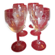 6 engraved water glasses with bunch of grapes