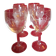 6 engraved water glasses with bunch of grapes