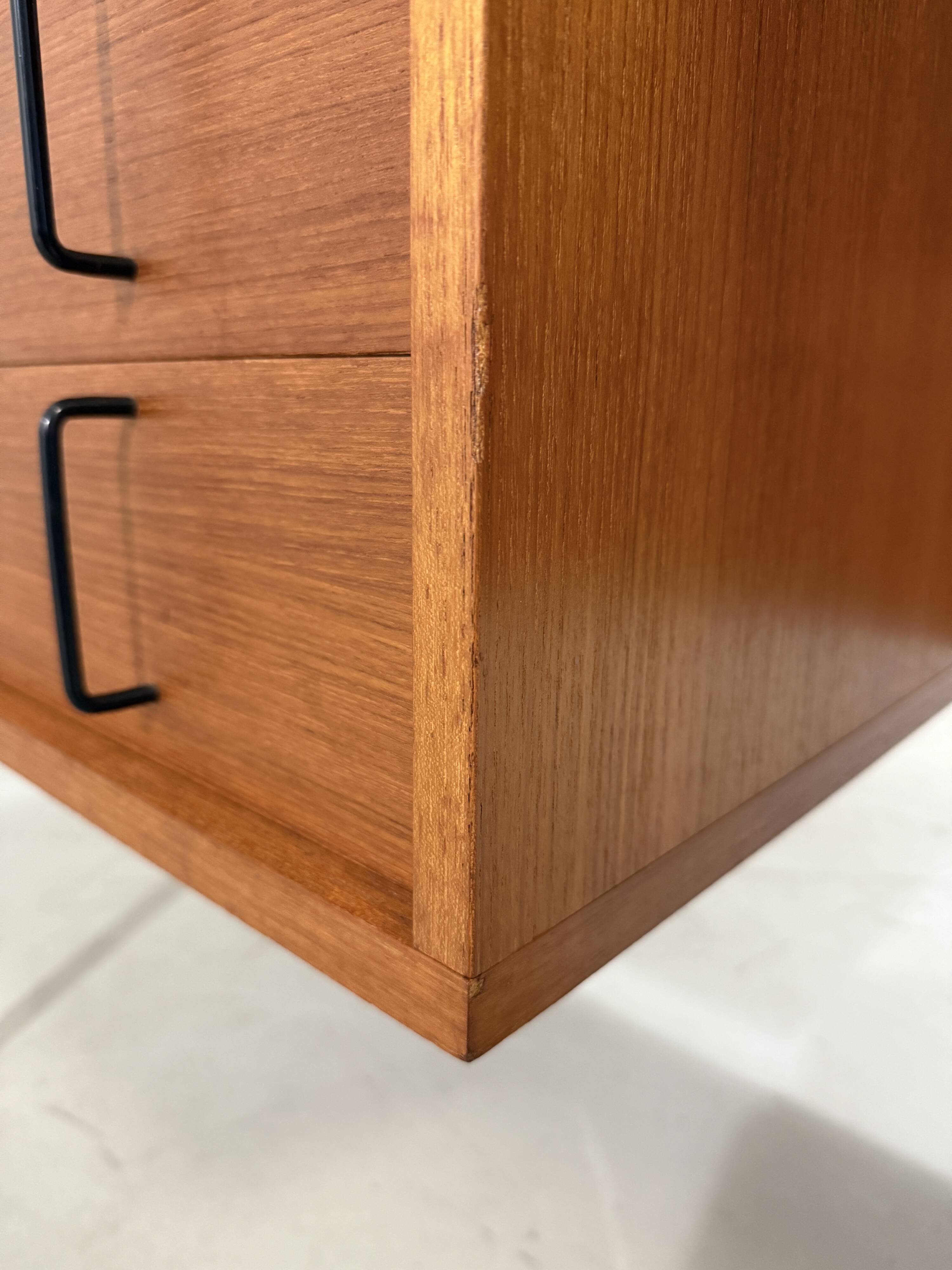 Günter Renkel teak and black steel free standing desk 1960’s